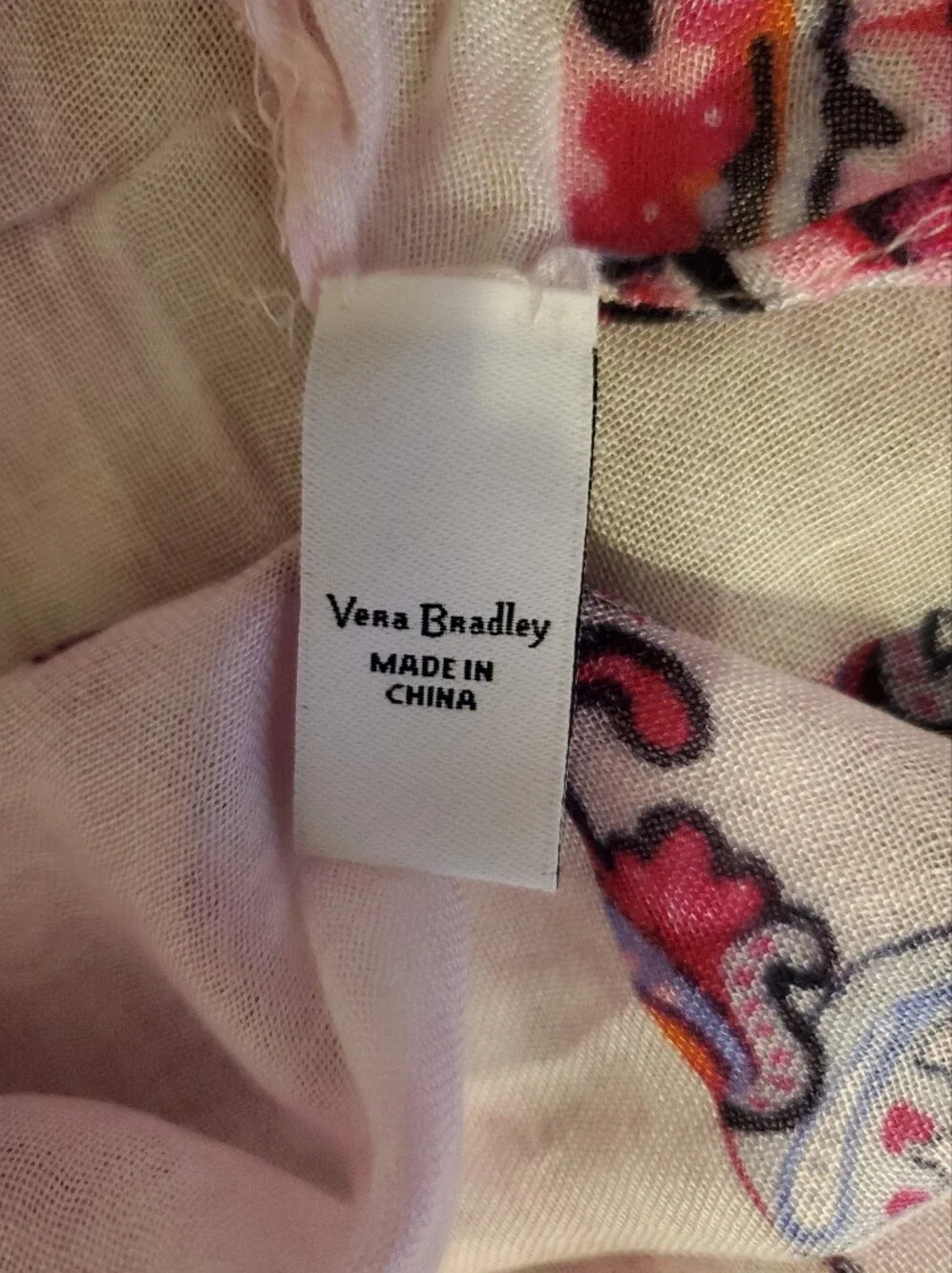 Vera Bradley Light Pink Paisley Women's Scarf - Soft Floral Print